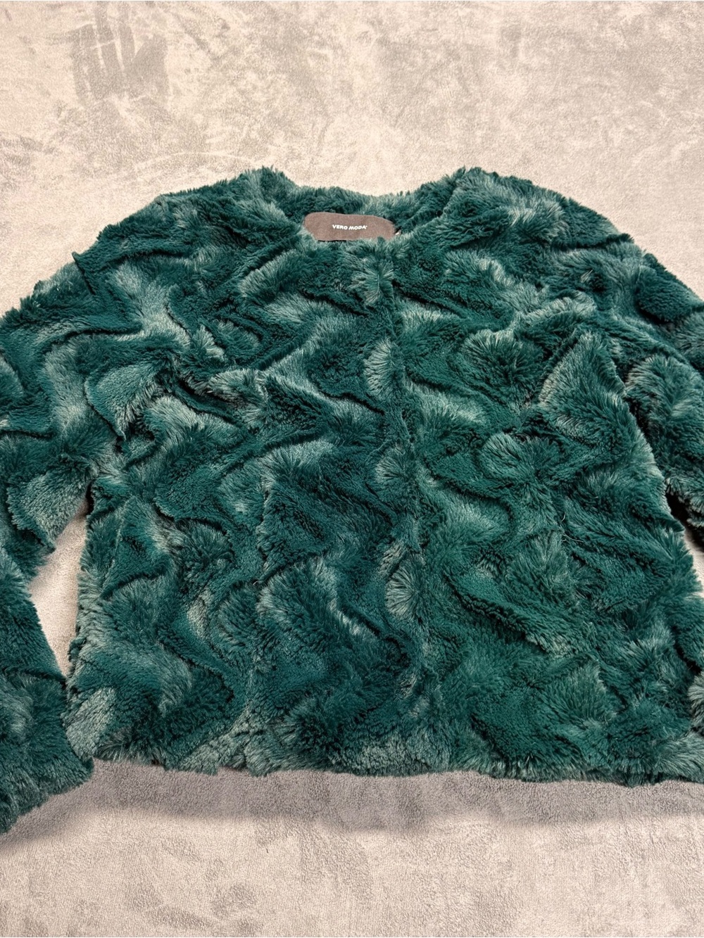 Vero Moda Teal Textured Teddy Jacket